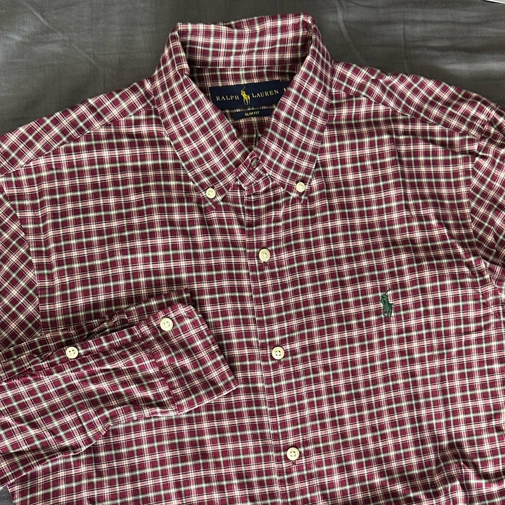 Polo Ralph Lauren Slim Fit Medium Button Down red plaid